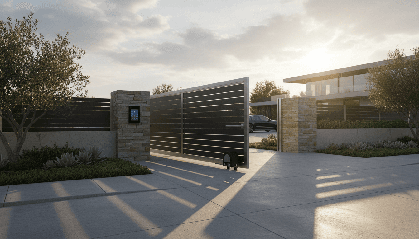 Swing gate motor installation on a Melbourne driveway